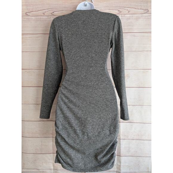 EXPRESS Gray Body Contour Long Sleeve Mini Dress Size Extra Small - Picture 2 of 9